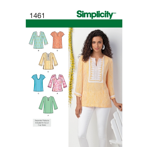 Naiste ja pluss-mõõdus tuunika õla-ja seljajoone variatsioonidega Simplicity Pattern #1461