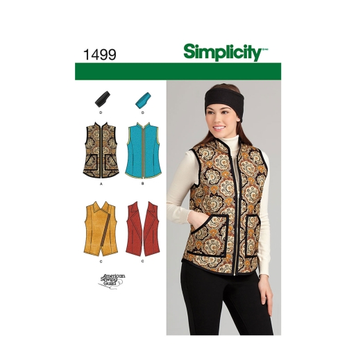 Naiste vest ja juuksepael kolmes mõõdus, Simplicity Pattern #1499