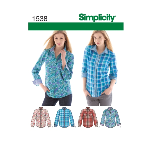 Naiste eest nööbitav särk, Simplicity Pattern #1538