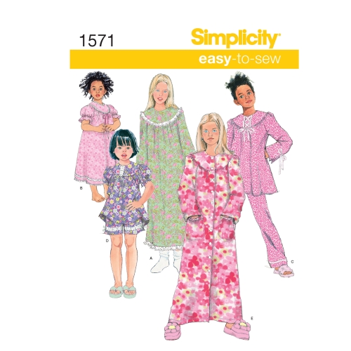 Laste ja tüdrukute salongiriietus, Simplicity Pattern #1571