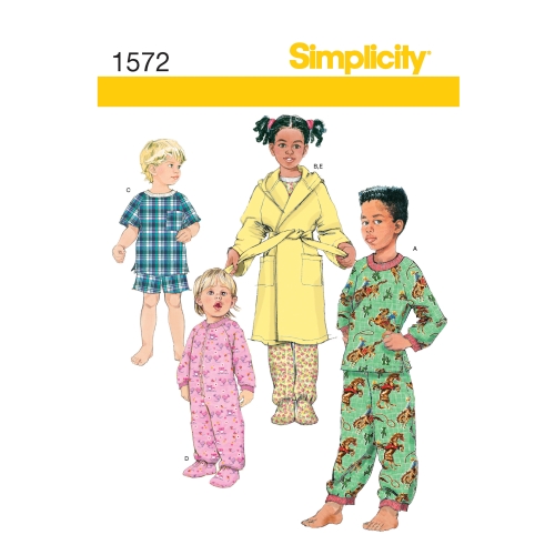 Väikelaste ja laste magamisriietus ja hommikumantel, Simplicity Pattern #1572