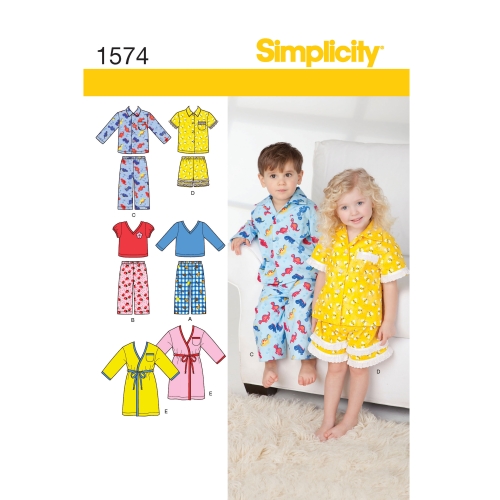 Väikelaste salongiriided, suurused: A (1/2-1-2-3-4), Simplicity Pattern #1574