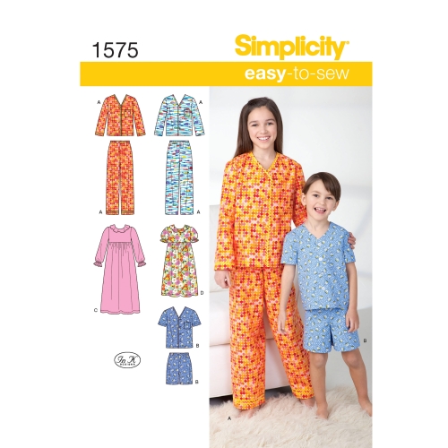 Laste, tüdrukute ja poiste salongiriided, Simplicity Pattern #1575