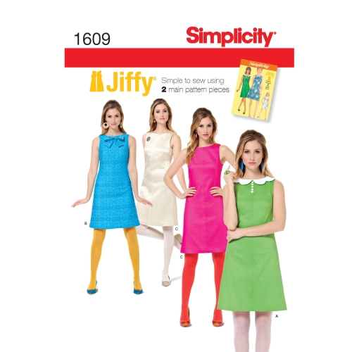 Naiste Jiffy 1960'ndate vintage kleit, Simplicity Pattern #1609