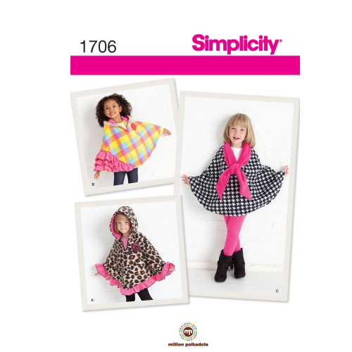 Laste fliiskeebid, suurused: A (S-M-L), Simplicity Pattern #1706