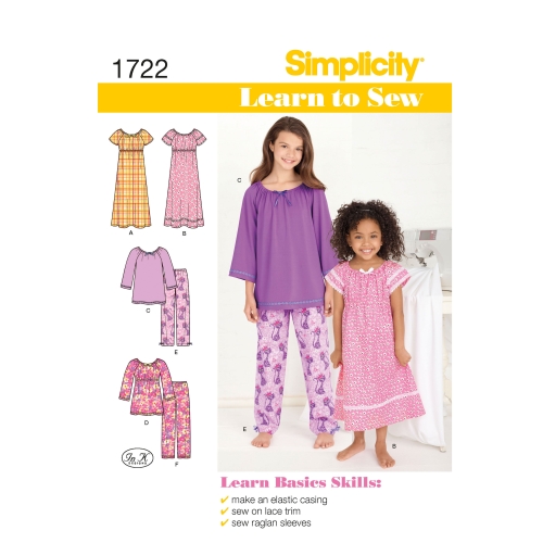 Õpi Õmblemist: laste ja tüdrukute skoduriided, Simplicity Pattern #1722