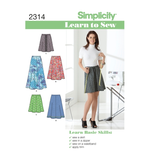 Naiste seelikud, suurused: A (6-8-10-12-14-16-18), Simplicity Pattern #2314