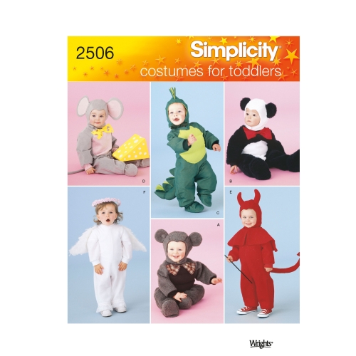Mudilaste kostüümid, suurused: A (1/2-1-2-3-4), Simplicity Pattern #2506