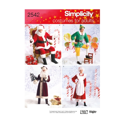 Täiskasvanute kostüümid: Jõuluvana, Robin Hood jt, Simplicity Pattern #2542