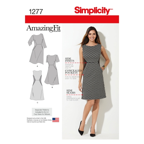 Naiste pluss-suurustele: hämmastavalt-istuv kleit, Simplicity Pattern #1277
