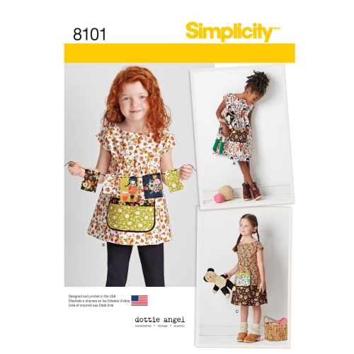 Laste kleit ja tuunika Dottie Angel'ilt, suurused: A (3-4-5-6-7-8), Simplicity Pattern #8101