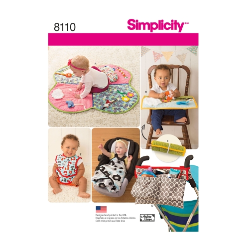 Väikelaste mängumatid, lastevankri aksessuaarid, ja pudipõlled, Simplicity Pattern #8110