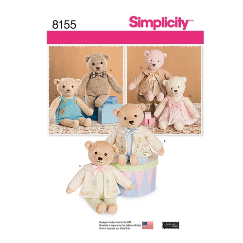 Topistäidetavad karud ja riided neile, Simplicity Pattern #8155