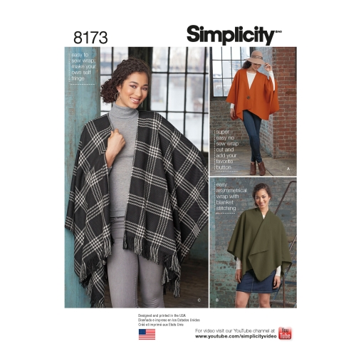Naiste fliisist hõlmikpontšo, Simplicity Pattern #8173
