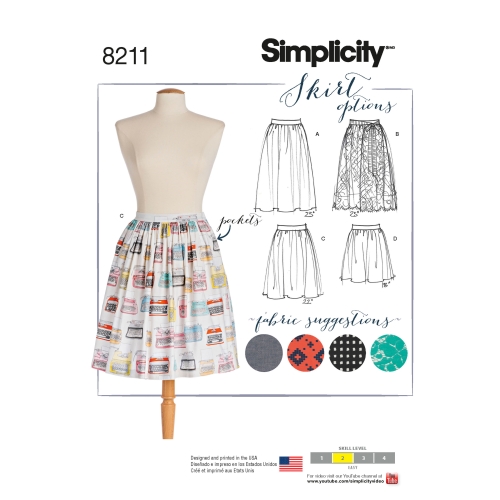 Naiste Dirndl seelikud kolmes pikkuses, Simplicity Pattern #8211