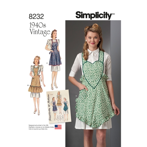 1940'ndate vintage põlled, suurused: A (S-M-L), Simplicity Pattern #8232