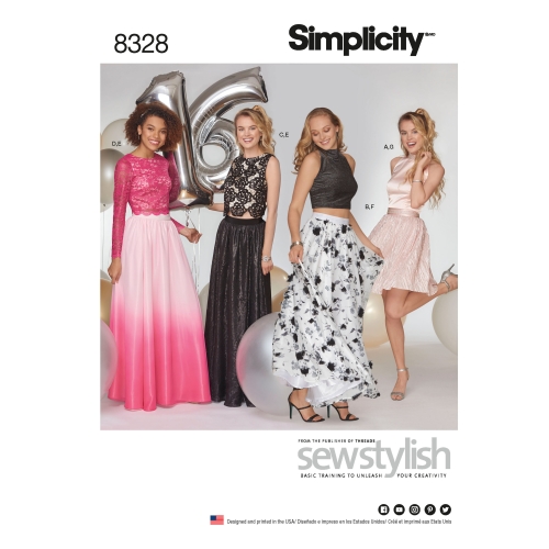 Pidulikud topid ja seelikud, Simplicity Pattern #8328