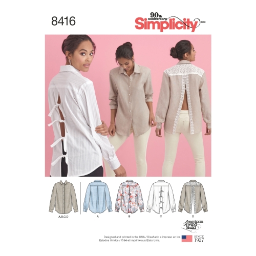Naiste särk seljavariatsioonidega, Simplicity Pattern # 8416