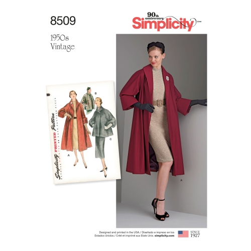 Preilide vintage mantel või jakk, Simplicity Pattern # 8509