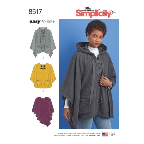 Komplekt pontšosid naistele, suurused: A (XS-S-M-L-XL), Simplicity Pattern # 8517