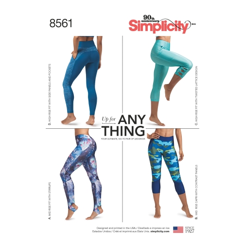 Naiste retuusid, suurused: AA (XS-S-M-L-XL), Simplicity Pattern #8561