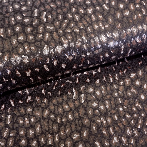 Läikiva loomamustriga, paksem kostüümi-/sisustuskangas (BOUCLE FOIL) 145cm, 22300