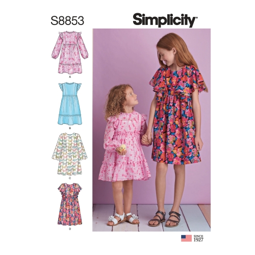 Laste ja tüdrukute kleit, Simplicity Pattern #S8853