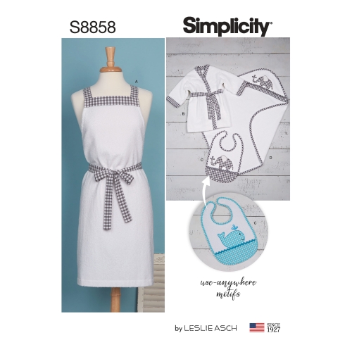 Perekonna vannipäeva tarvikud, suurused (kÕIk SUURUSED), Simplicity Pattern #S 8858