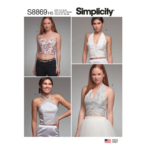 Naiste voodriga topid, Simplicity Pattern #S8869