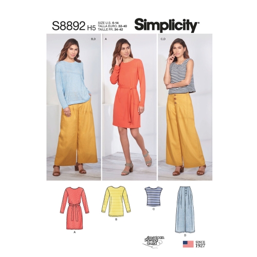 Naiste Casual spordiriided, Simplicity Pattern #S8892