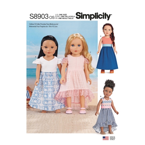 45cm pikkuse nuku riided, Simplicity Pattern #S8903