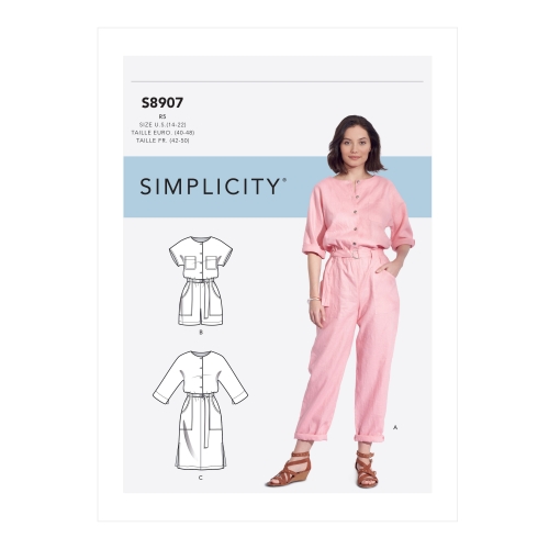 Naiste kombinesoon, kleidid, ja vöö, Simplicity Pattern #S8907