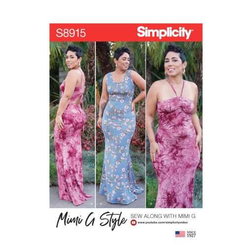 Naiste trikoo maksi kleidid by Mimi G Style, Simplicity Pattern #S8915
