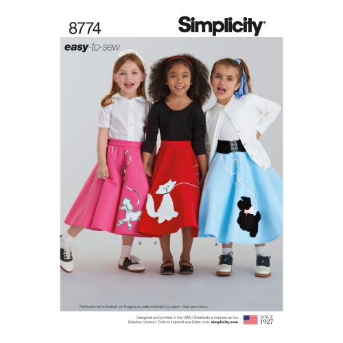 Laste ja tüdrukute kostüümid, Simplicity Pattern #8774