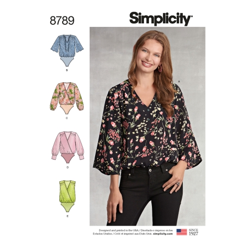 Naiste Body-kostüümid, suurused: A (XS-S-M-L-XL), Simplicity Pattern #8789
