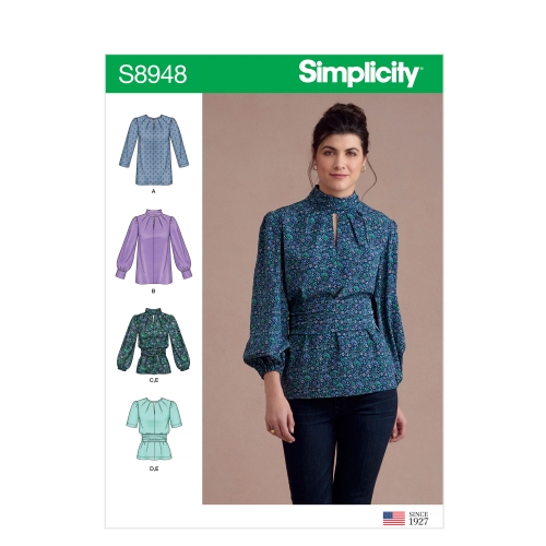 Naiste pluusid vestiga,Simplicity Pattern #S8948