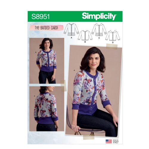 Naiste paeladega trikookardiganid, Simplicity Pattern #S8951