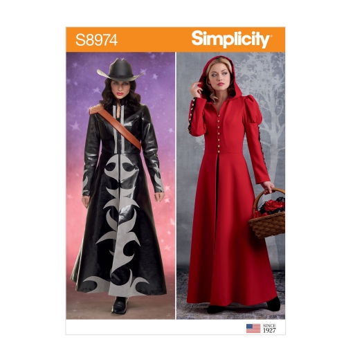 Naiste Cosplay mantel-kostüüm, Simplicity Pattern #S8974