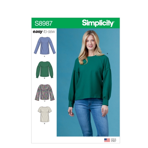 Vaiste topid varruka variatsioonidega, Simplicity Pattern #S8987