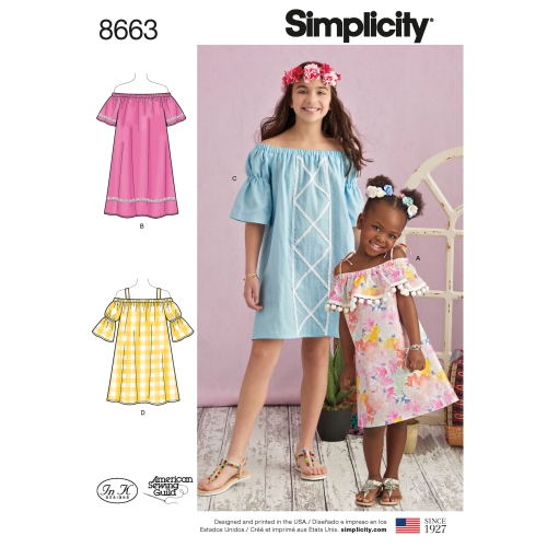 Laste ja tüdrukute kleit, Simplicity Pattern #8663