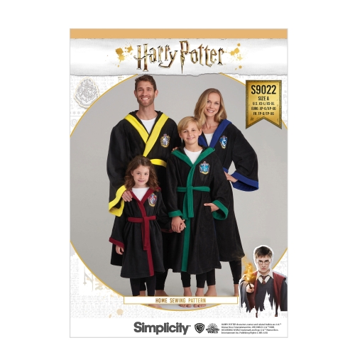 Harry Potter Unisex hommikumantlid, suurused: A (XS - L / XS - XL), Simplicity Pattern #S9022