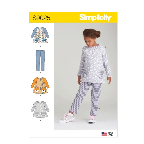 Laste topid jatrikoo retuusid, suurused: A (3-4-5-6-7-8), Simplicity Pattern #S9025