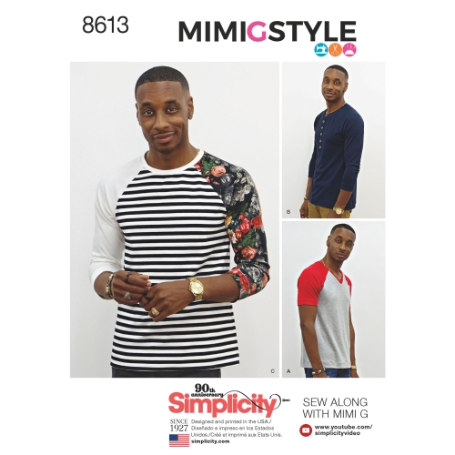 Meeste trikoo topp by Mimi G, suurused: A (XS-S-M-L-XL), Simplicity Pattern #8613