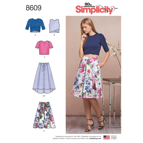 Naiste seelikud ja trikoo-topid, Simplicity Pattern #8609