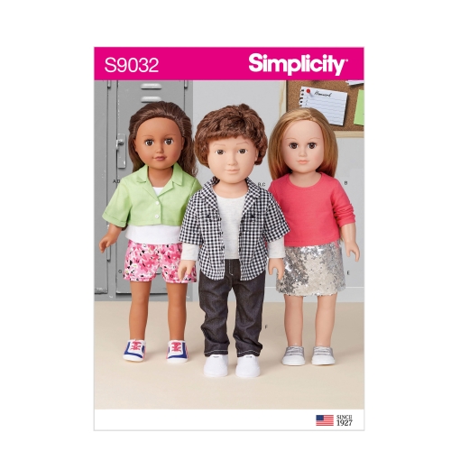 45cm pikkuse nuku riided, Simplicity Pattern #S9032