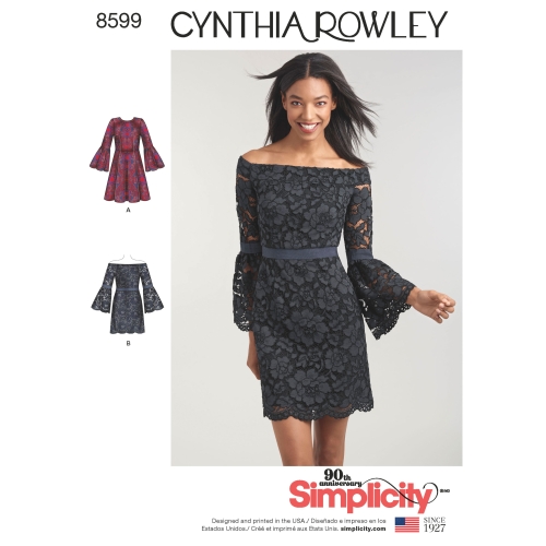 Naiste ja väikesekasvuliste Petite-naiste Cynthia Rowley kleidid, Simplicity Pattern #8599