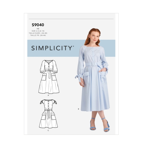 Naiste taskutega kleit, Simplicity Pattern #S9040