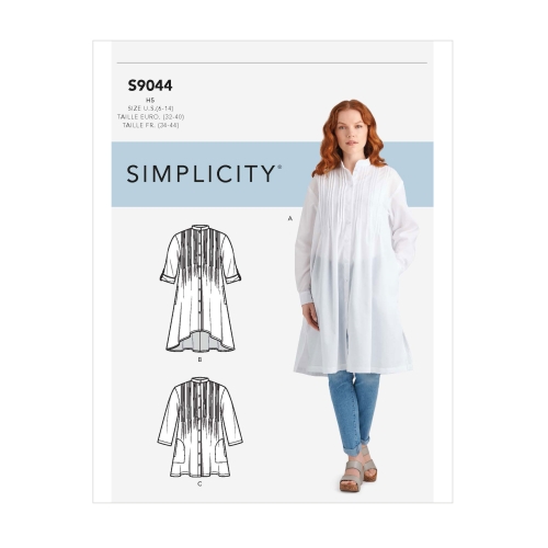 Naiste nöörvoltidega topid, Simplicity Pattern #S9044