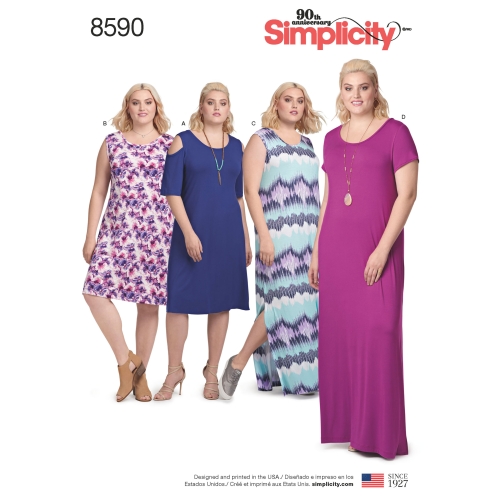 Trikookleidid, suurused: A (1XL-2XL-3XL-4XL-5XL), Simplicity Pattern #8590