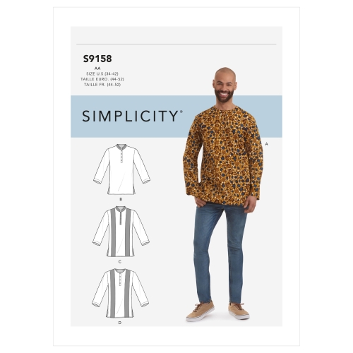 Meeste poolnööbitavad särgid, Simplicity Pattern #S9158